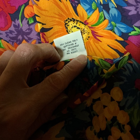 Vintage Anne Klein II Silk Floral Blouse | Bold Sunflower Print Top - Picture 4 of 10